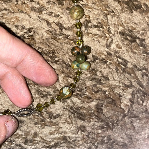 Rainforest Rhyolite Jasper Pendant Necklace - Picture 6 of 8